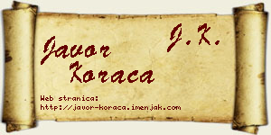 Javor Koraca vizit kartica